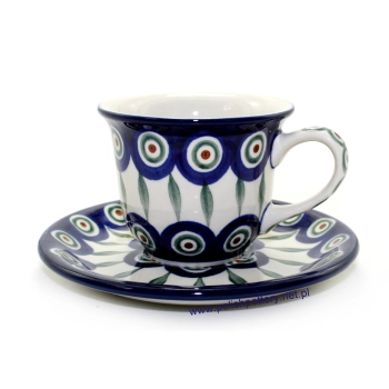 Filiżanka Tulipan podwójne espresso 0,18L + spodek dek. 54X Pawie Oko